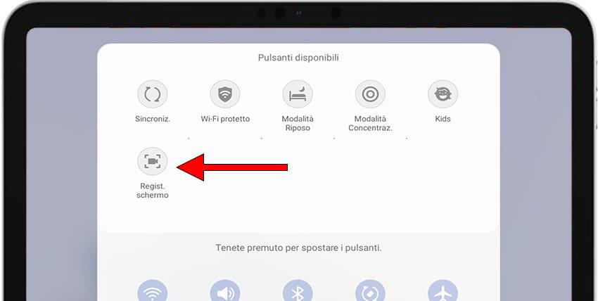 Pagina Inizia Registrazione Tablet