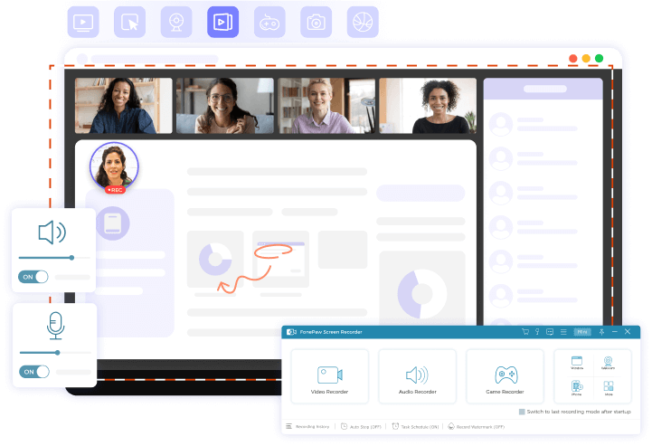 Interfaccia FonePaw Screen Recorder