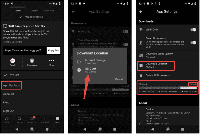 Cambiare la Posizione dei Download di Netflix su Android