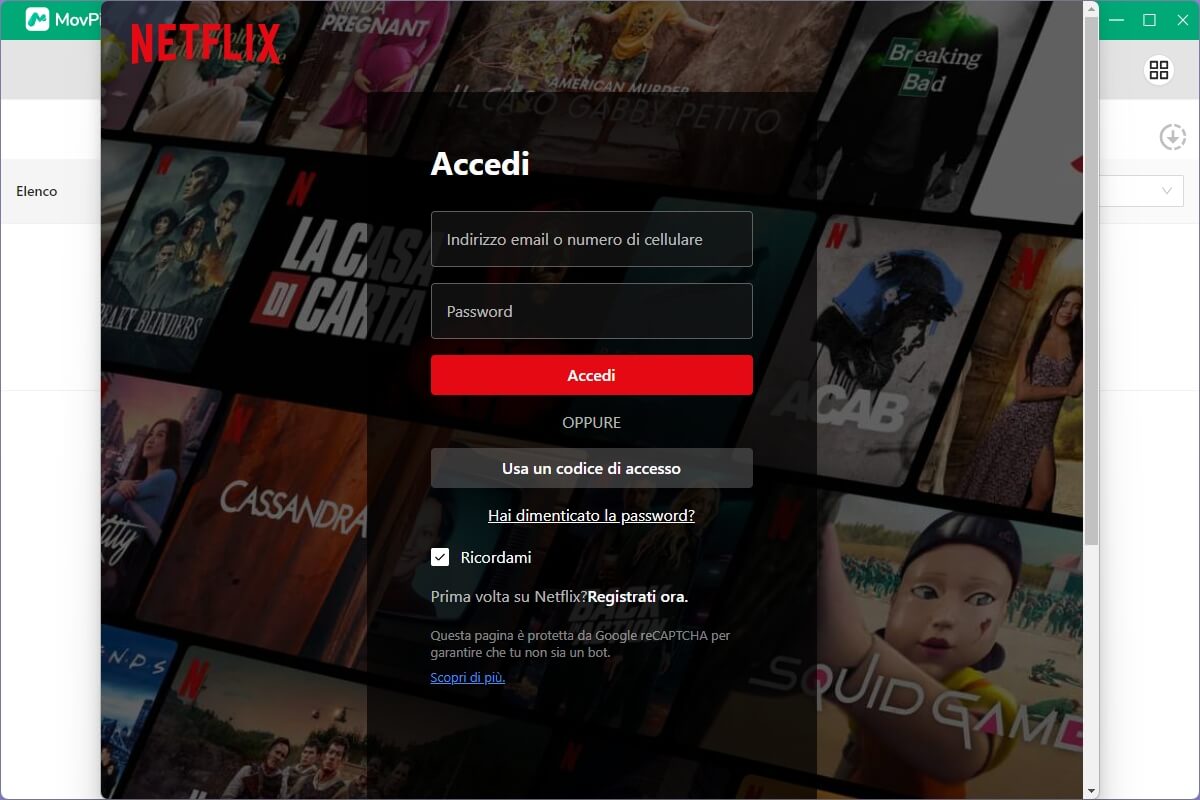 Accedi al tuo account Netflix