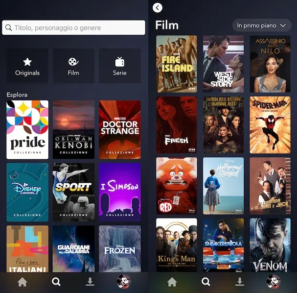Pagina Principale Disney Plus Android