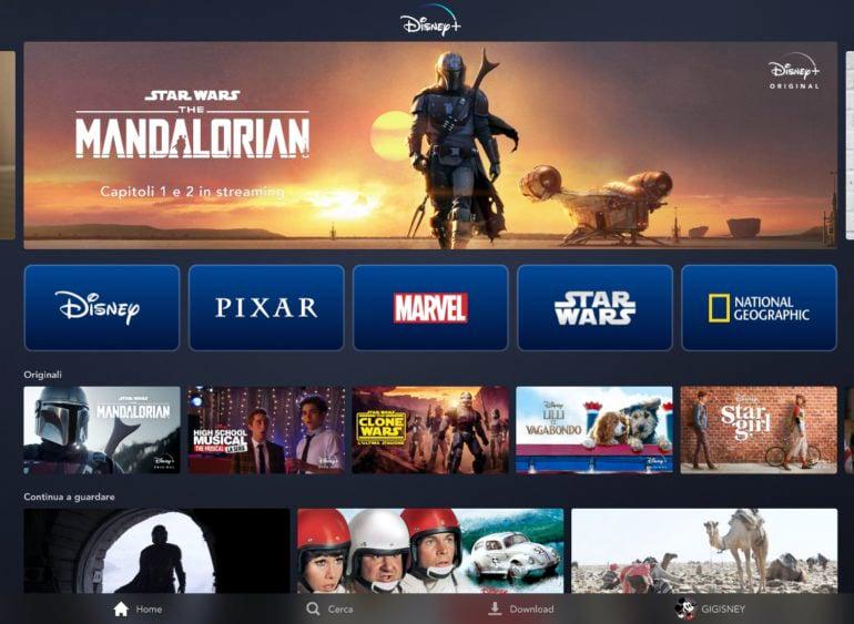 Pagina Principale Disney Plus iPad