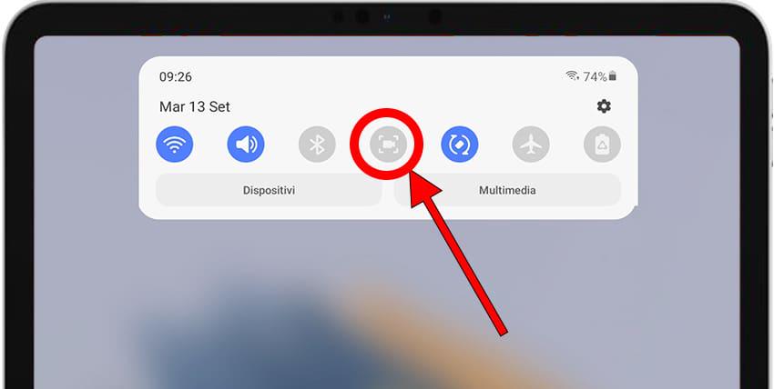 Panello Impostazioni Tablet