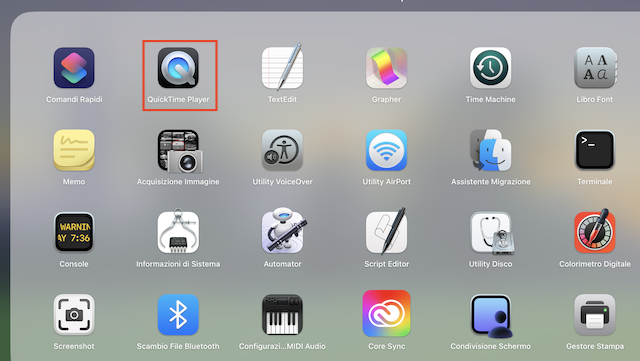 QuickTime Player Registratore Mac