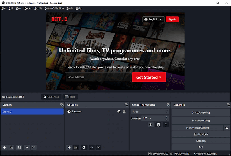 Registra Film Netflix con OBS Studio