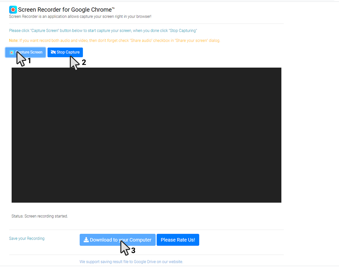 Registrazione Completata Con Chrome Screen Recorder